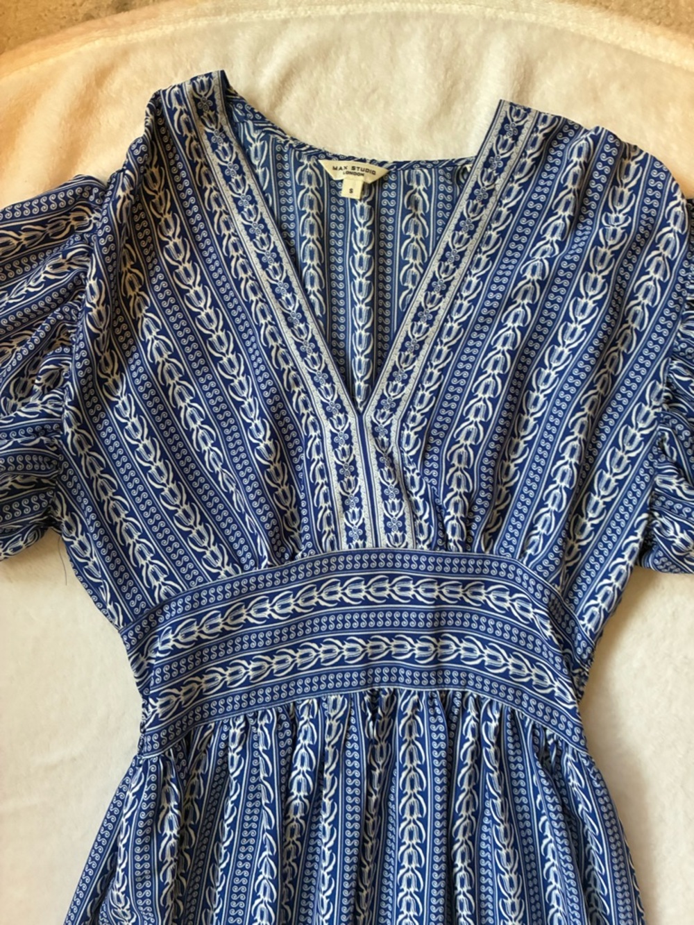 Max studioBlue Patterned Maxi Dress size small - Picture 5 of 8